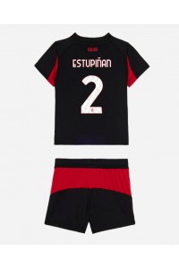 AC Milan Pervis Estupinan #2 Babyklær Hjemme Fotballdrakt til barn 2025-26 Korte ermer (+ Korte bukser)